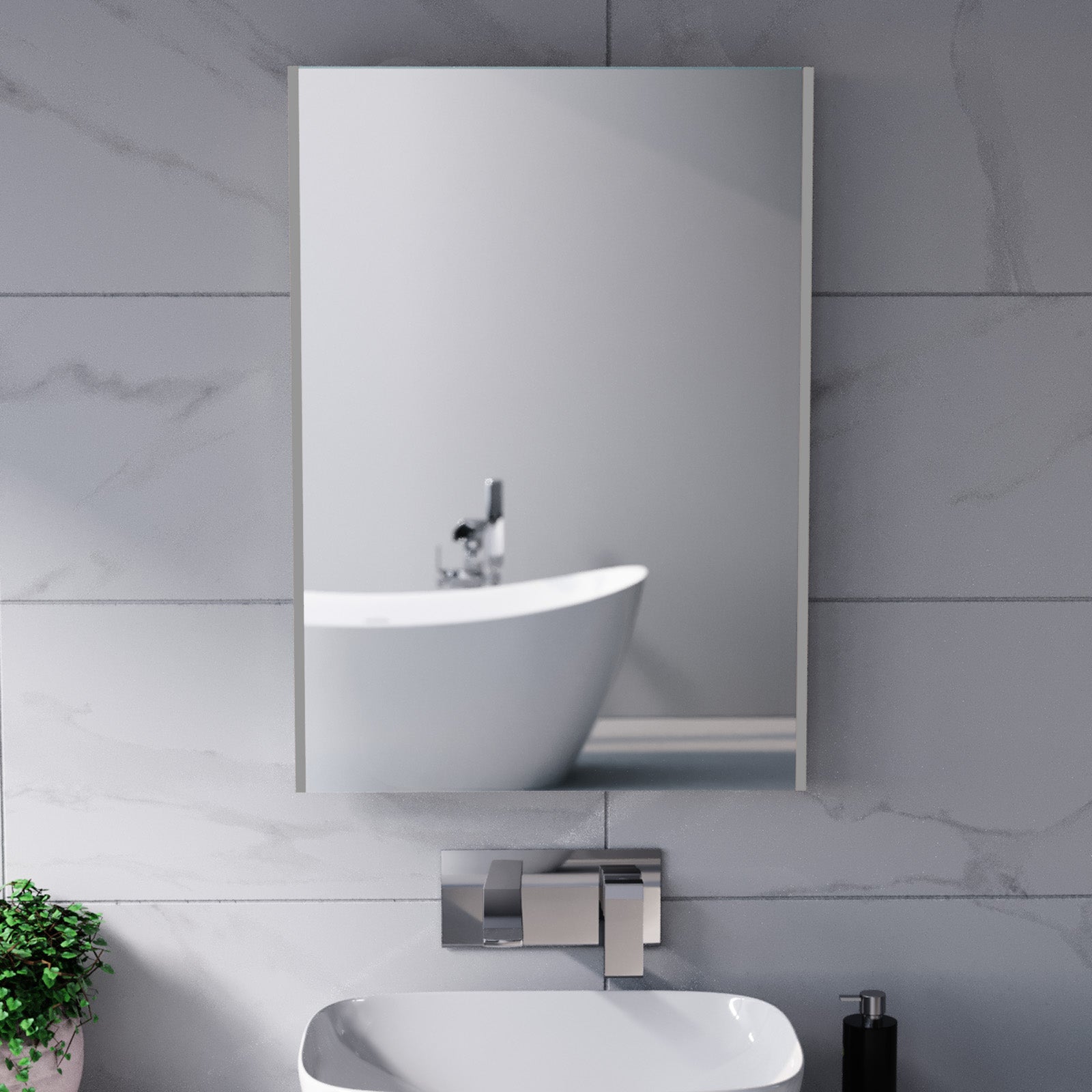 Large Battery Operated LED Backlit Illuminated Bathroom Mirror