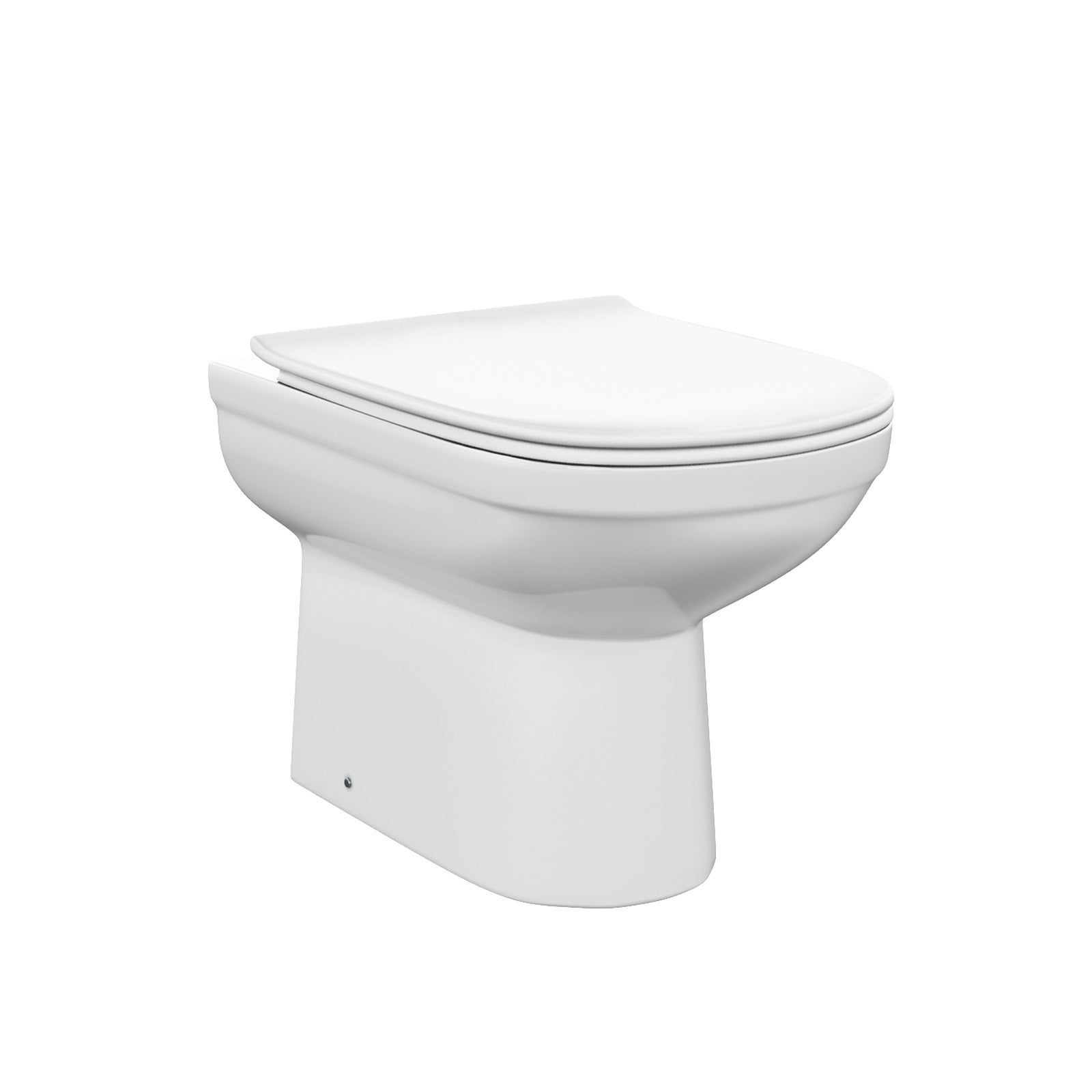 Back to Wall Rimless White Ceramic Toilet Pan with Soft Closed Seat