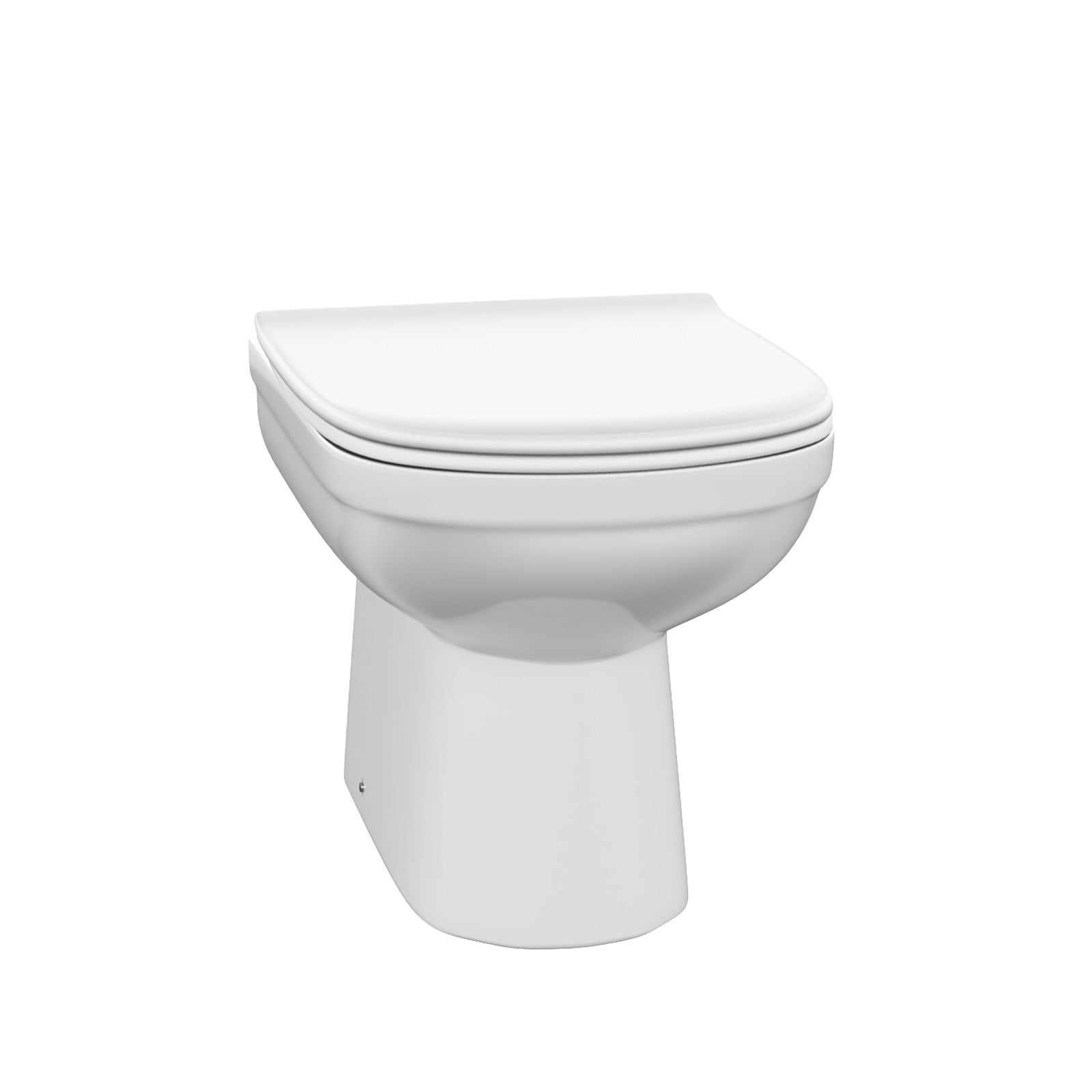 Back to Wall Rimless White Ceramic Toilet Pan with Soft Closed Seat