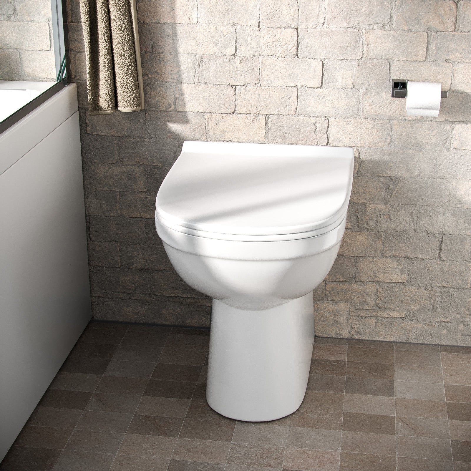 Nino High Gloss White Back To Wall Toilet Pan and Soft Close Toilet Seat