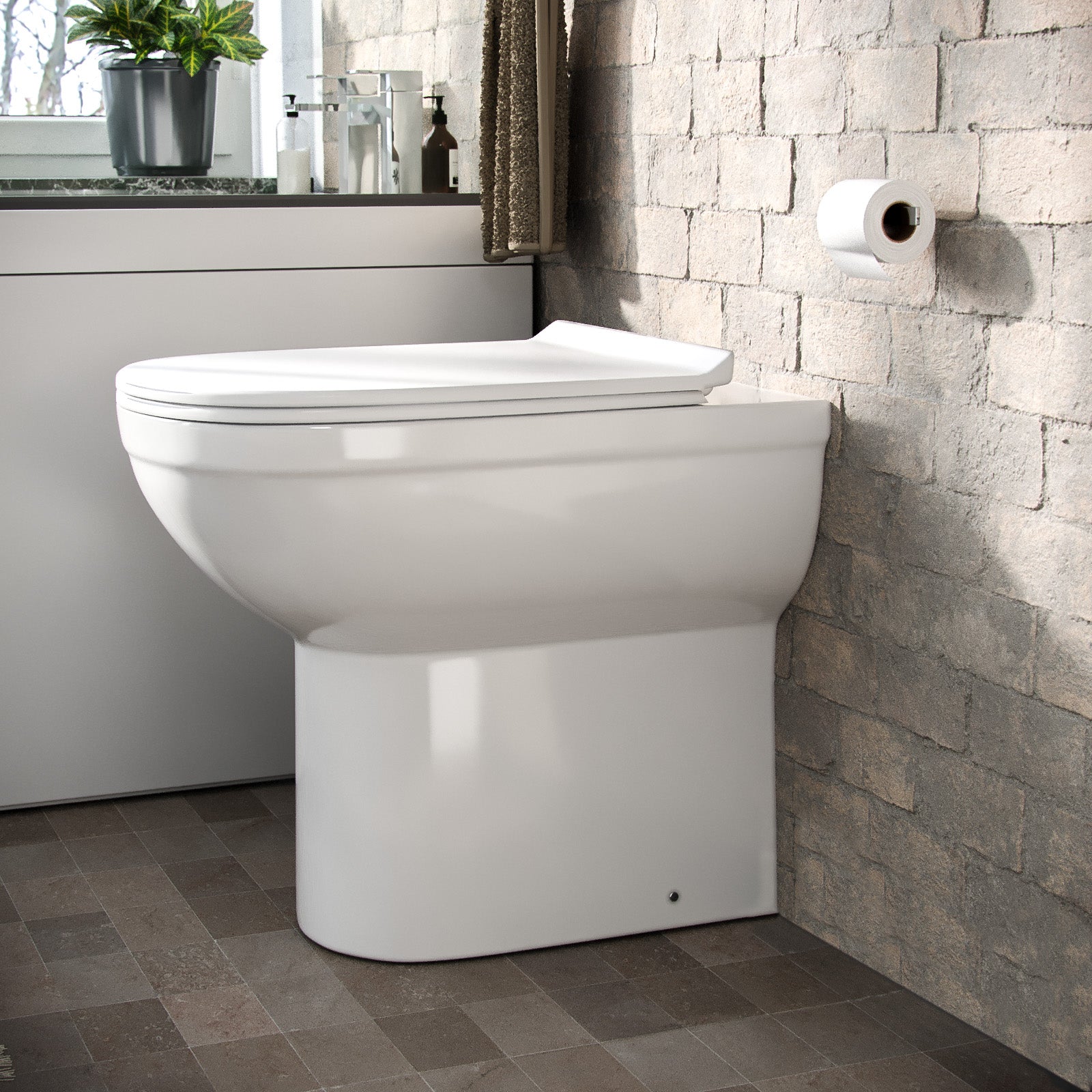 Nino High Gloss White Back To Wall Toilet Pan and Soft Close Toilet Seat
