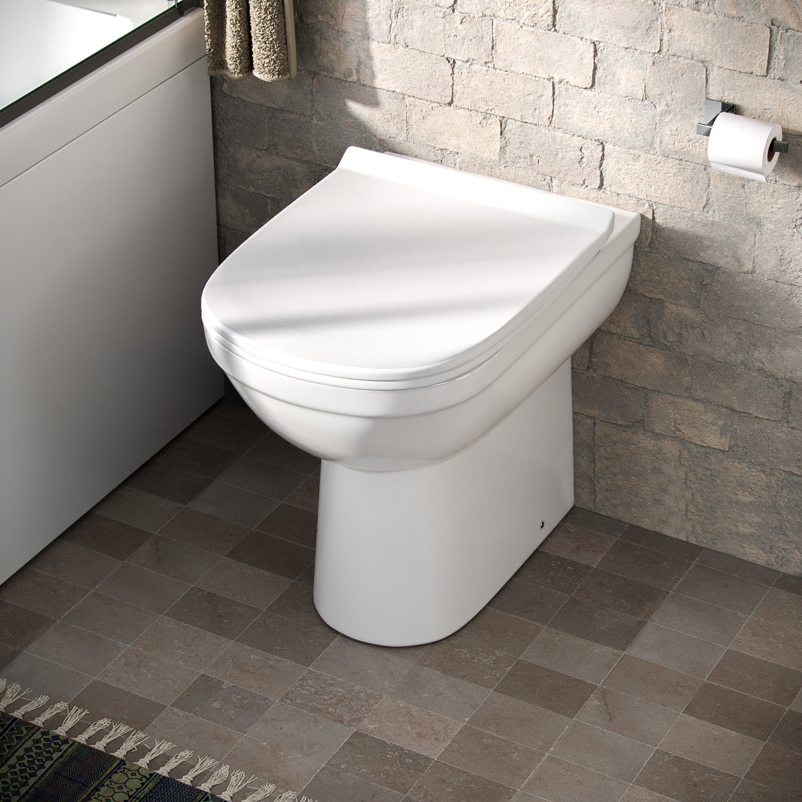 Nino High Gloss White Back To Wall Toilet Pan and Soft Close Toilet Seat