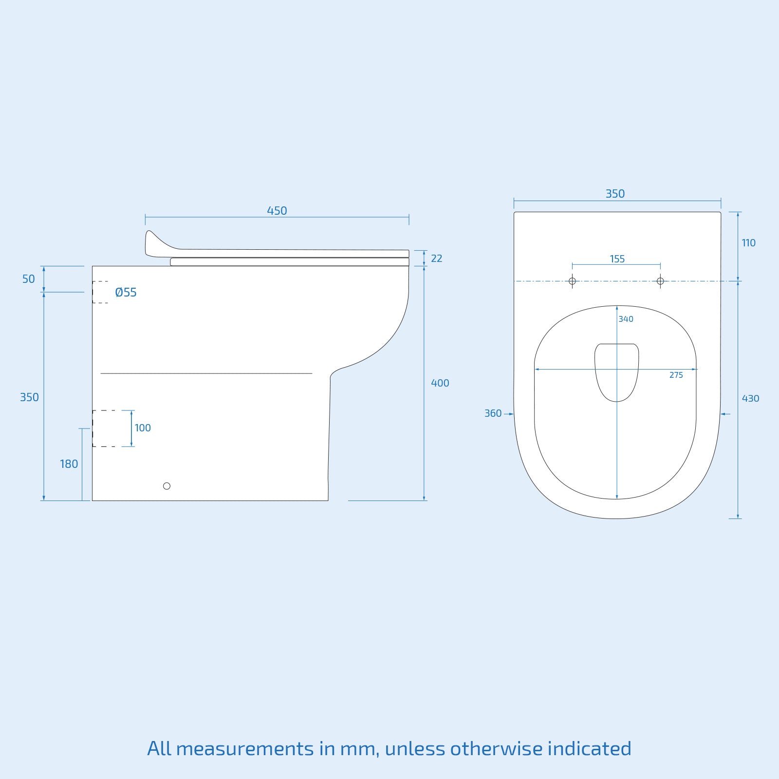 Ellen 550mm Flat Pack Vanity Basin Unit, WC Unit & Chem Back To Wall Toilet White