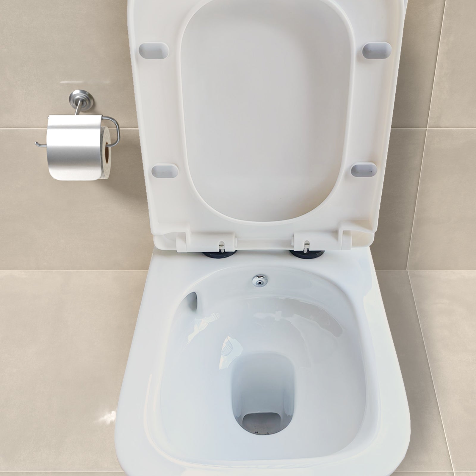 Square Tornado Close Coupled Toilet Pan with Integrated Bidet