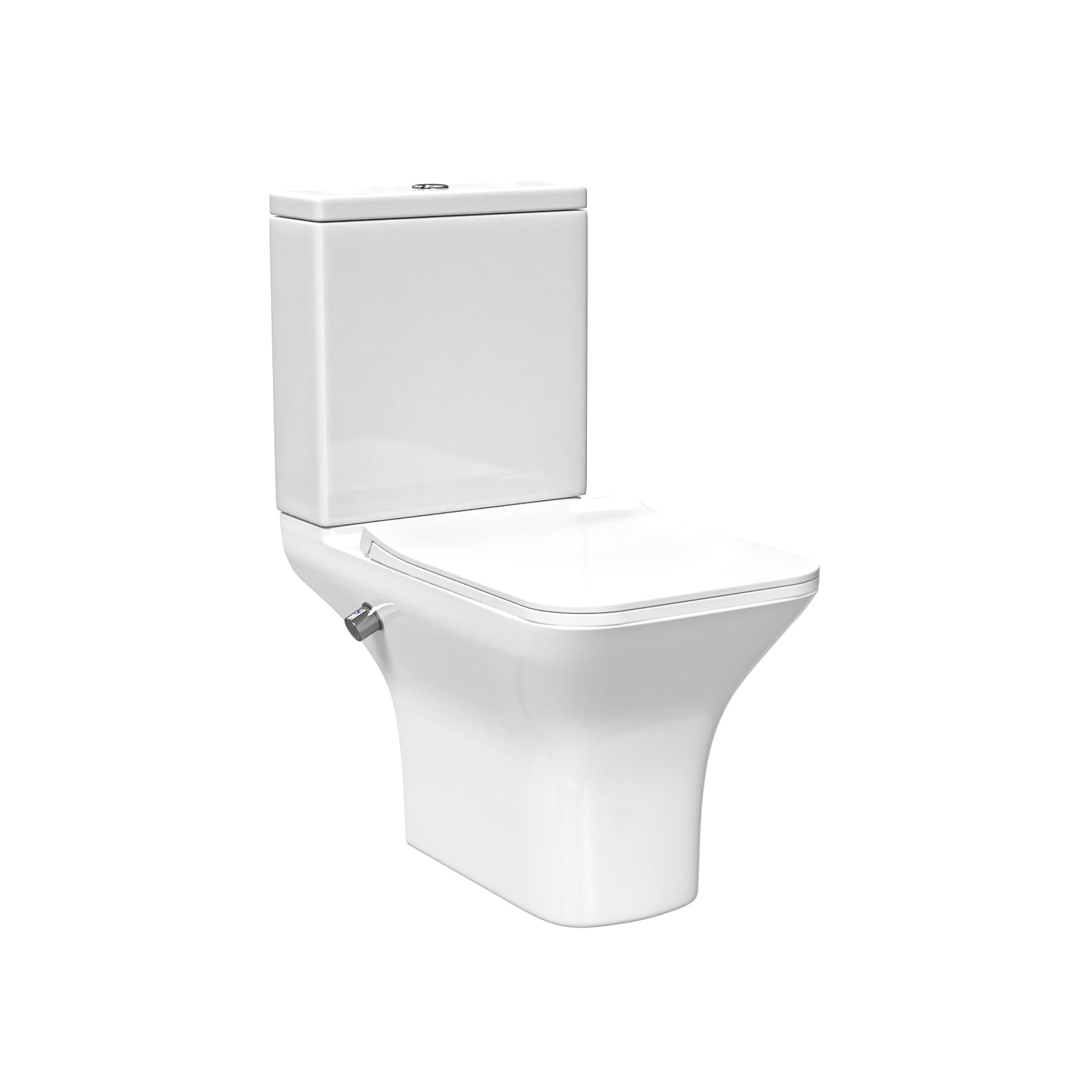 Square Tornado Close Coupled Toilet Pan with Integrated Hot Cold Bidet