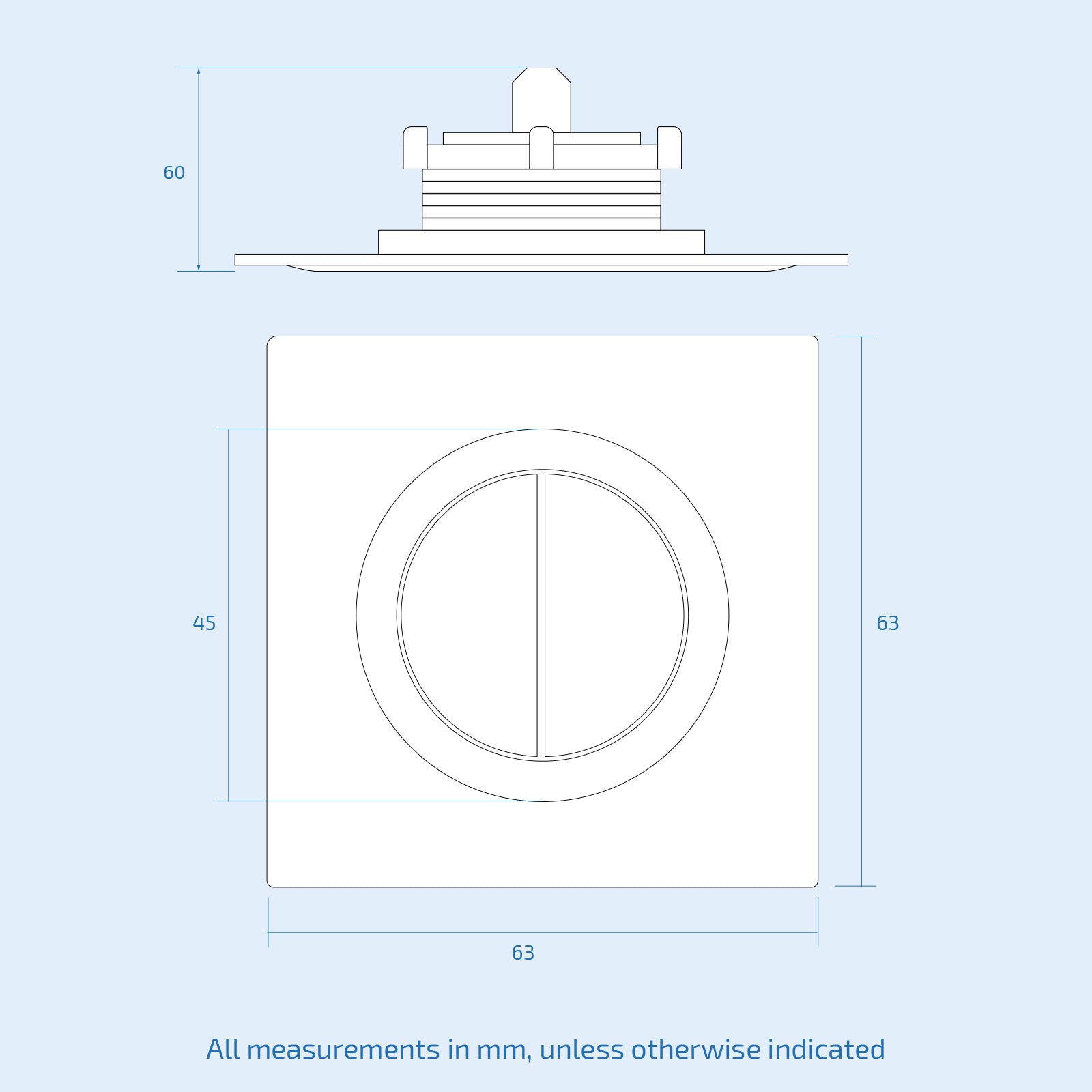 Round Dual Flush Push Button Plate Chrome