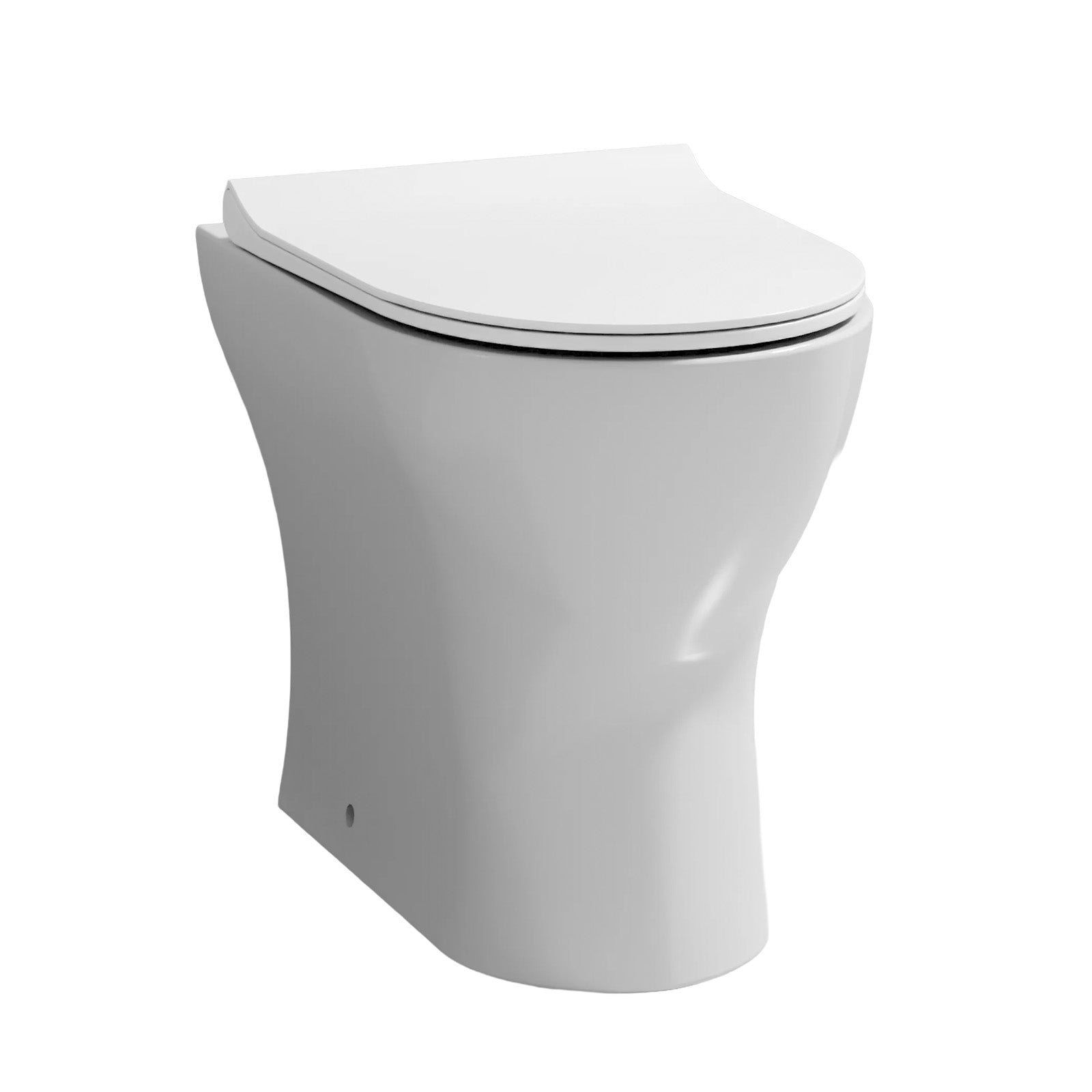 Back to Wall Rimless Toilet Pan With Soft Close Seat - White