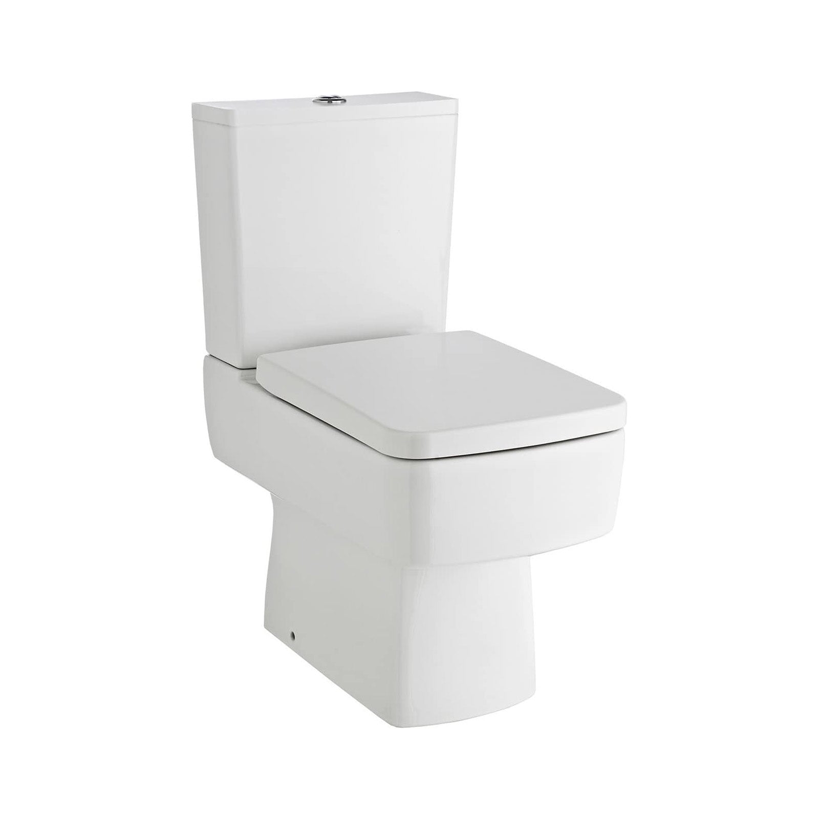 Purton Square Close Coupled Toilet Pan With Toilet Seat & Cistern