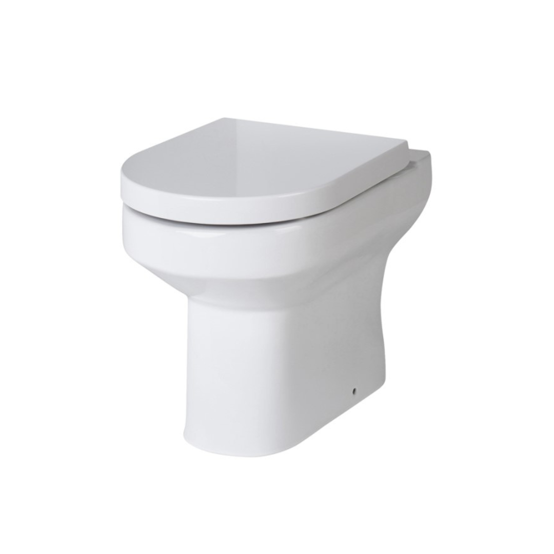 Nuie White Contemporary D-shape Back To Wall Toilet Pan