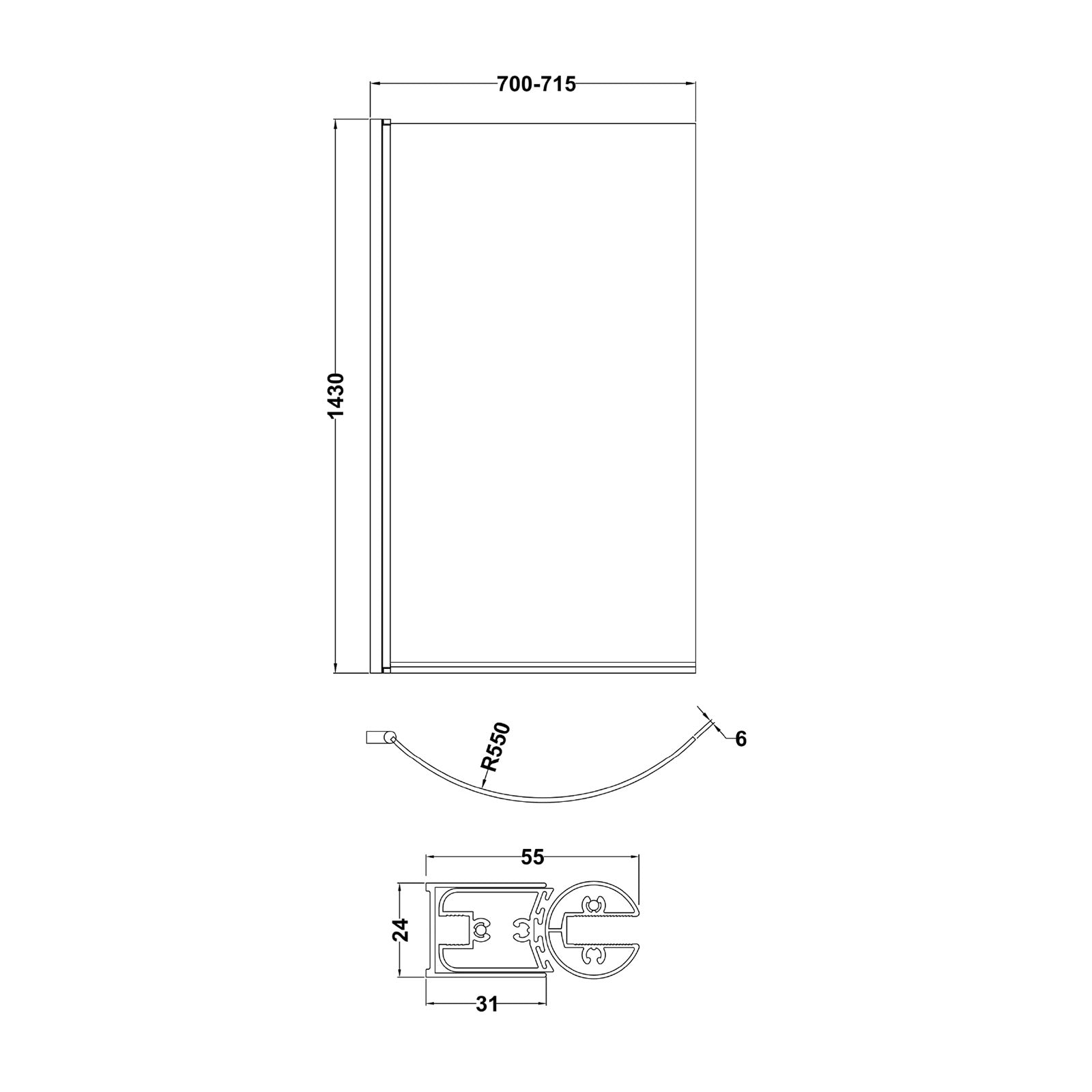 1500mm LH P Shaped Bathroom Suite, Front Panel & Screen With Vanity & Toilet