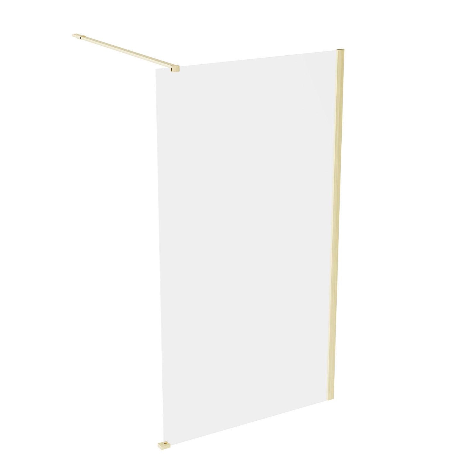 Brushed Brass 1000mm Wet Room Screen & Support Bar