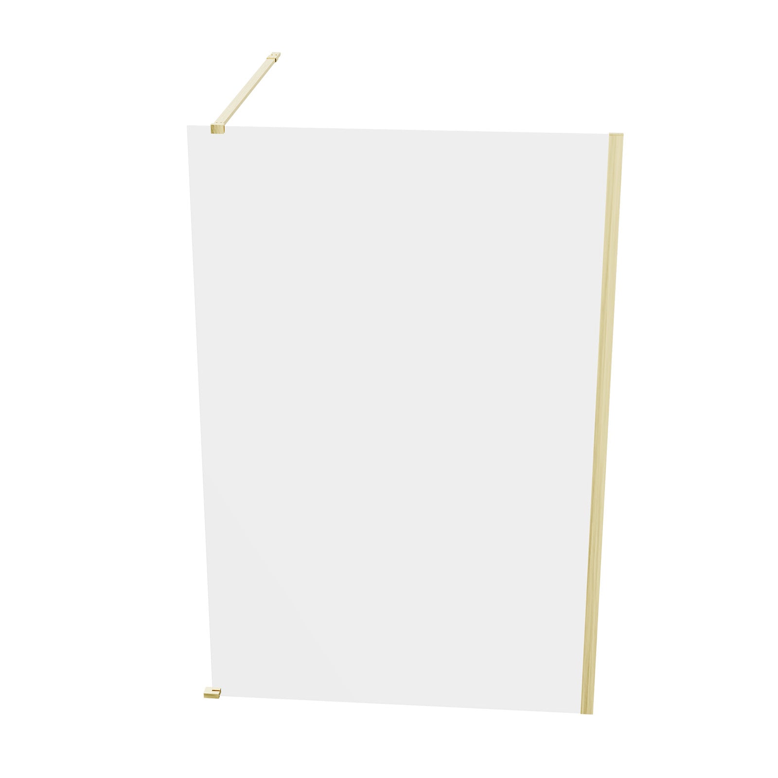 Brushed Brass 1200mm Wet Room Screen & Support Bar