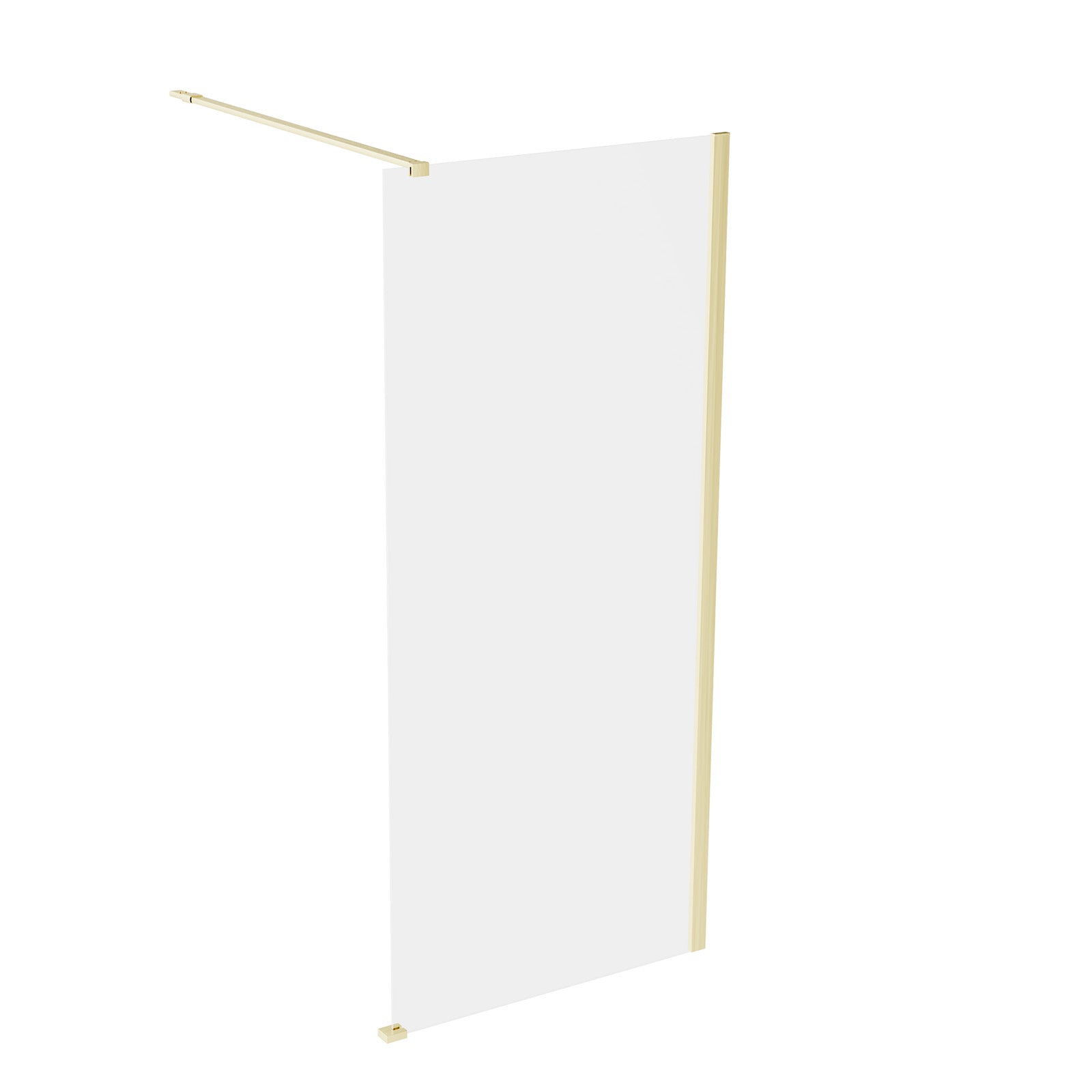 Brushed Brass 700mm Wet Room Screen & Support Bar