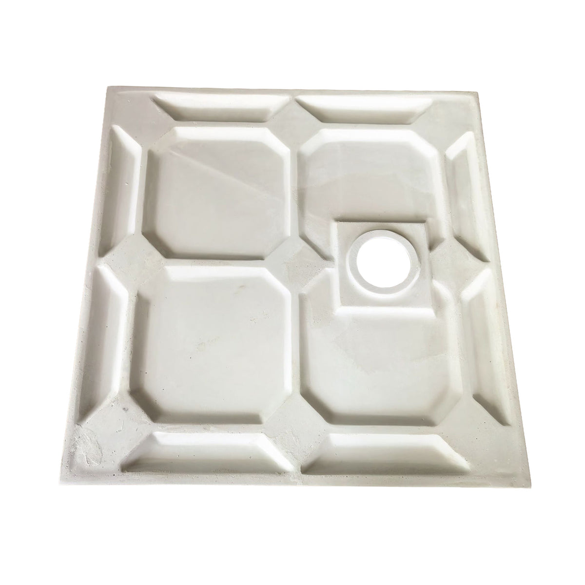 Matte White 760 x 760mm Rectangular Polymarble Shower Tray With Waste