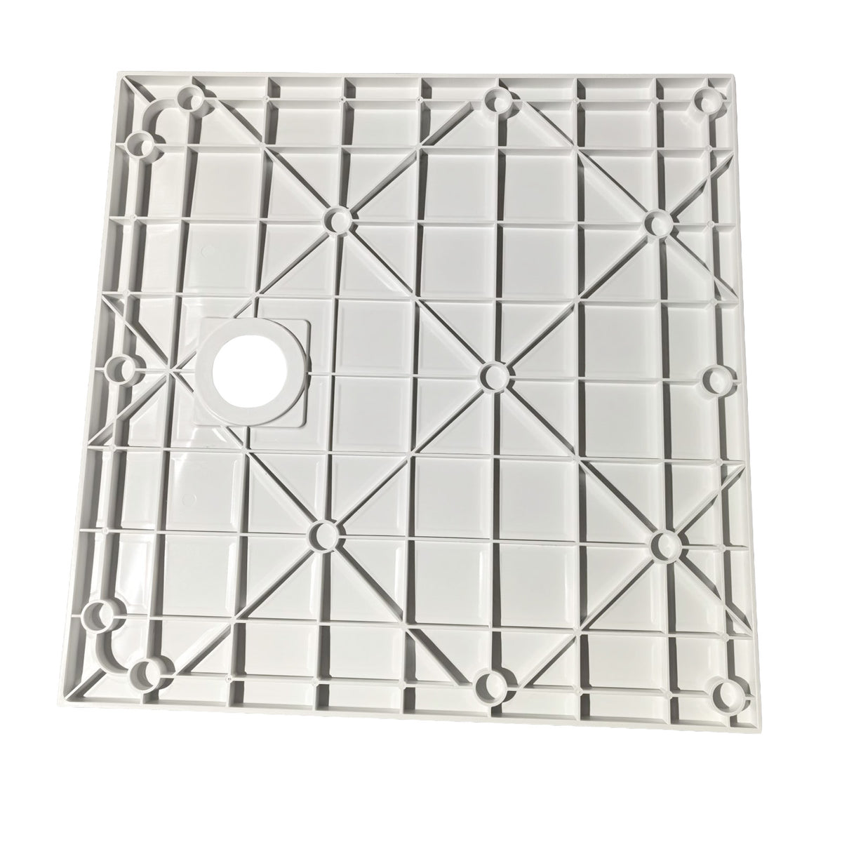 Matte White 800 x 800 mm Square SMC Shower Tray With Waste