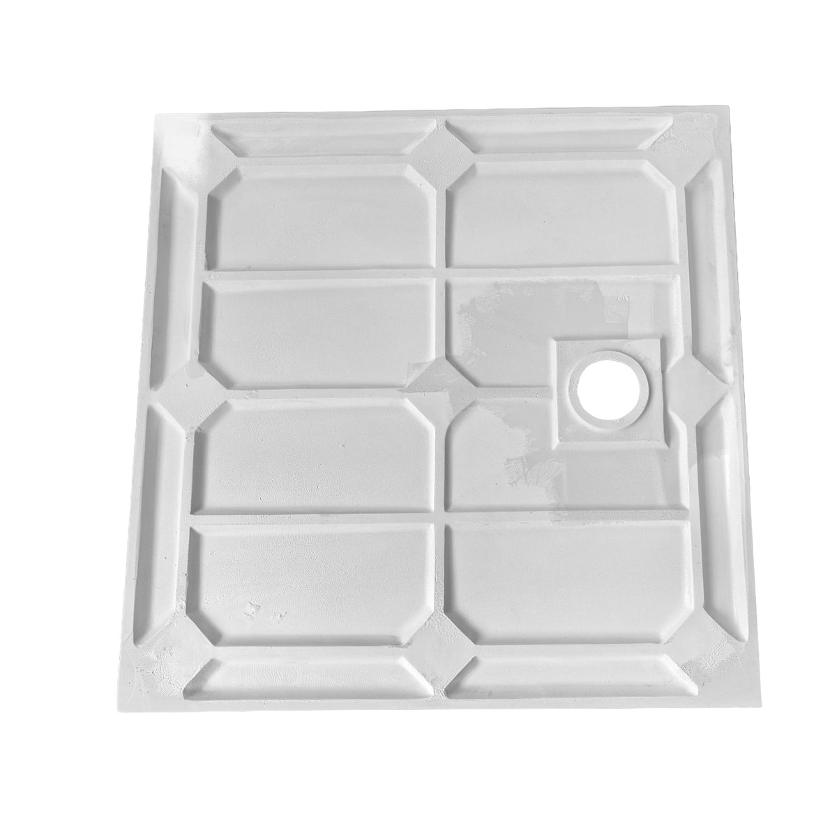 Matte White 900 x 900mm Rectangular Polymarble Shower Tray With Waste