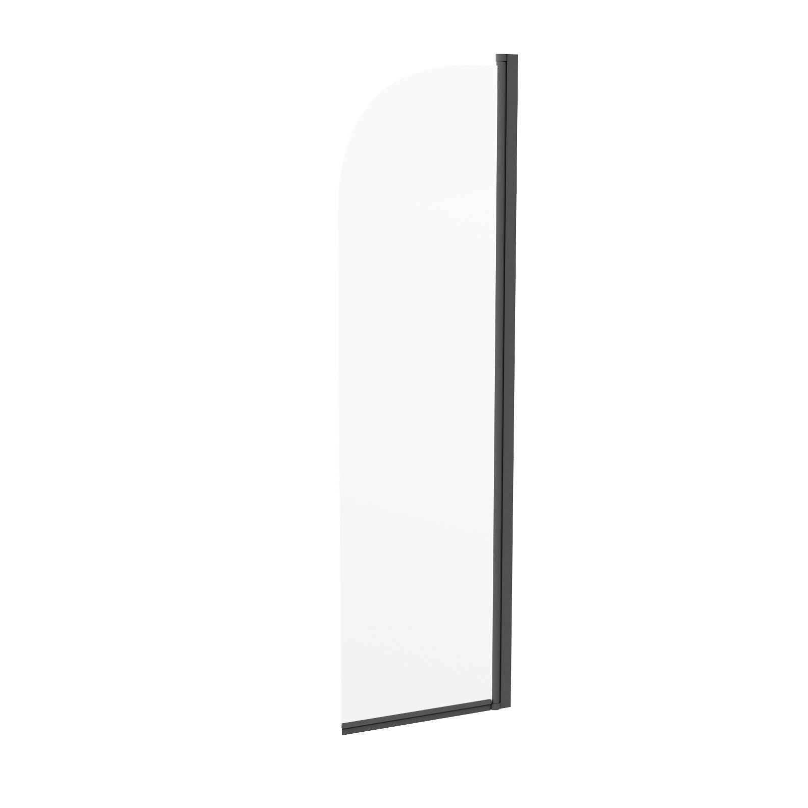 Hinged 400 x 1400mm Bathtub Screen, 5mm Tempered Glass - Matte Black