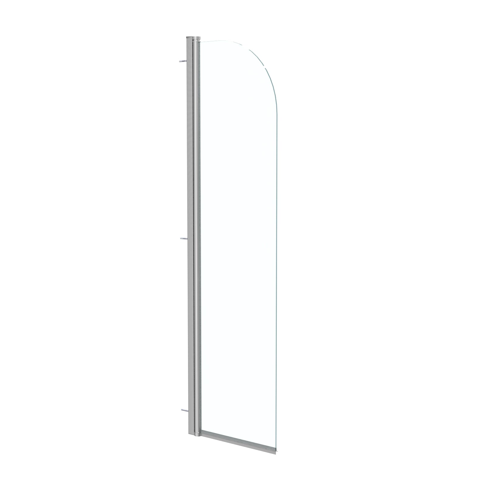 Hinged 400 x 1400mm Bathtub Screen, 5mm Tempered Glass - Aluminium