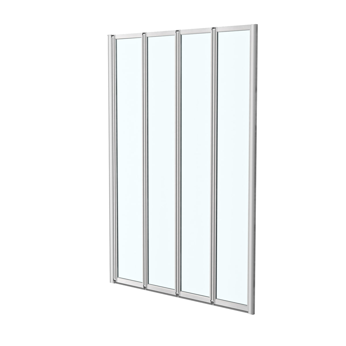 1000x1400mm Bathtub Screen, 4mm Clear Glass - Chrome Aluminium