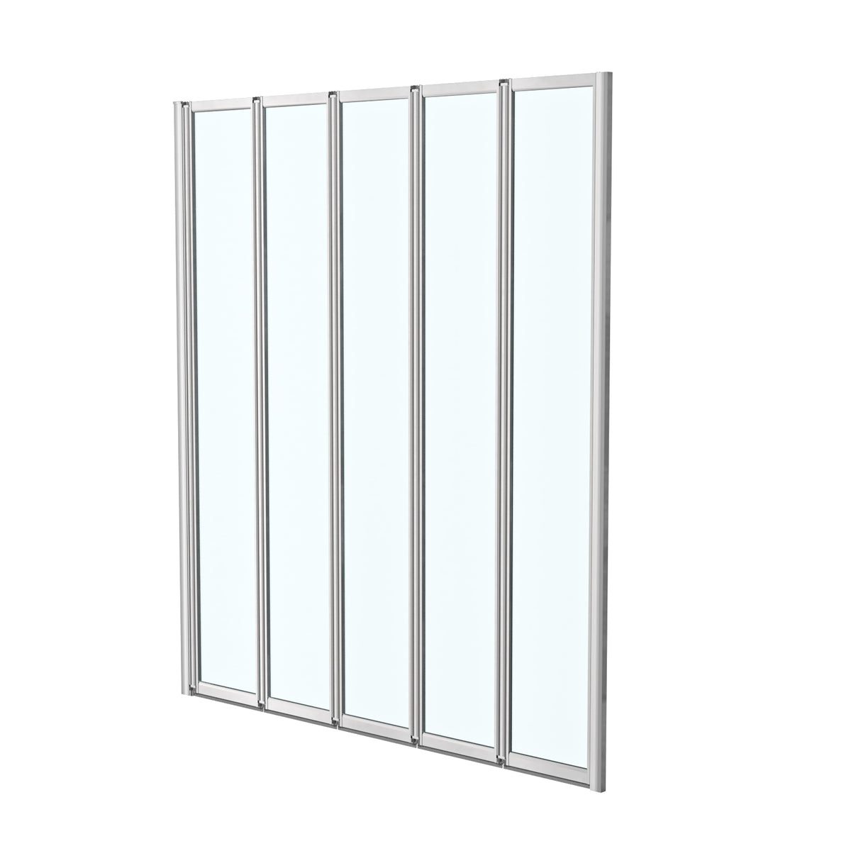 1200x1400mm Bathtub Screen, 4mm Clear Glass - Chrome Aluminium