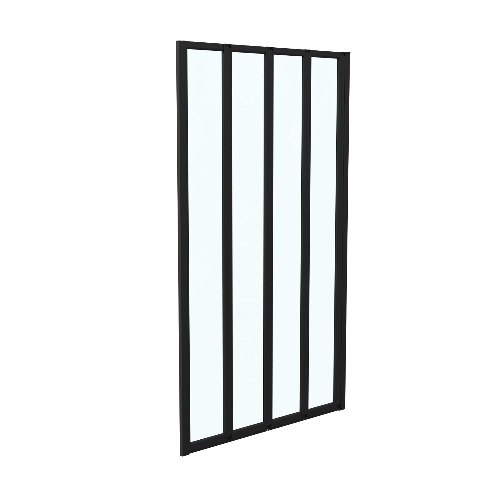 Parga 800 x 1400 mm Black Frame 4 Fold Door Bath Shower Screen
