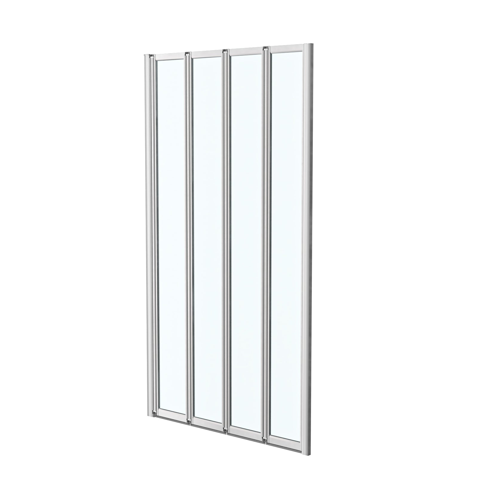 Parga 800 x 1400 mm Chrome Frame 4 Fold Door Bath Shower Screen