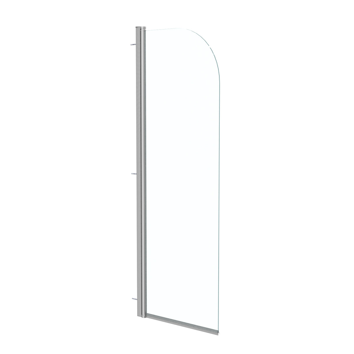 Hinged 500 x 1400mm Bathtub Screen, 5mm Tempered Glass - Aluminium