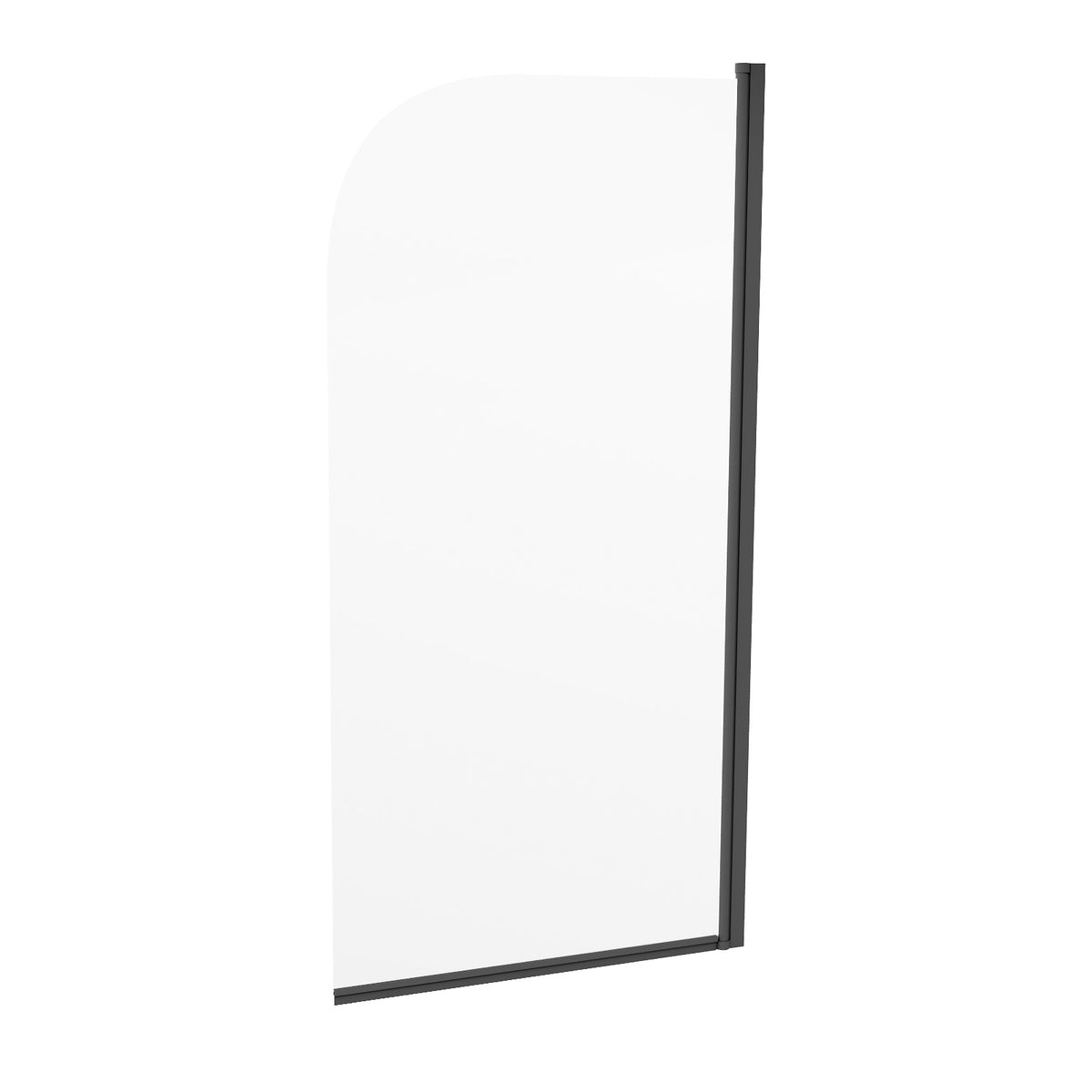 Hinged 700 x 1400mm Bathtub Screen, 5mm Tempered Glass - Matte Black
