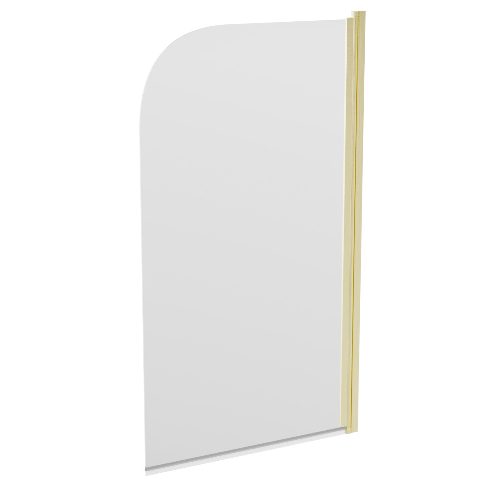 Brushed Brass 800mm Frameless Curved Pivot Bath Shower Screen Door