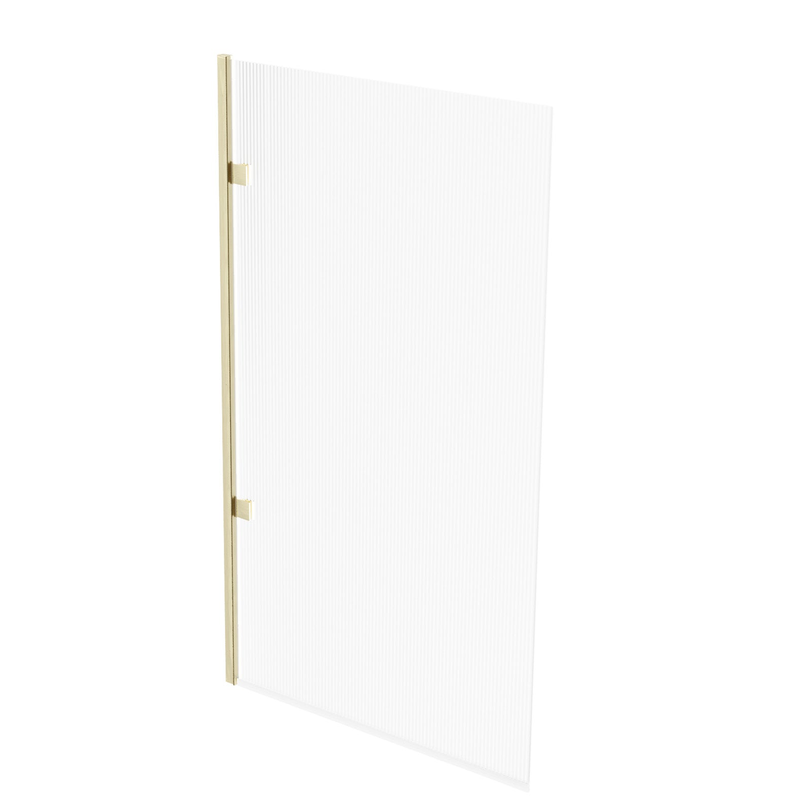 800mm Fluted Bath Screen, Easy Clean Brushed Brass Aluminium and Parts