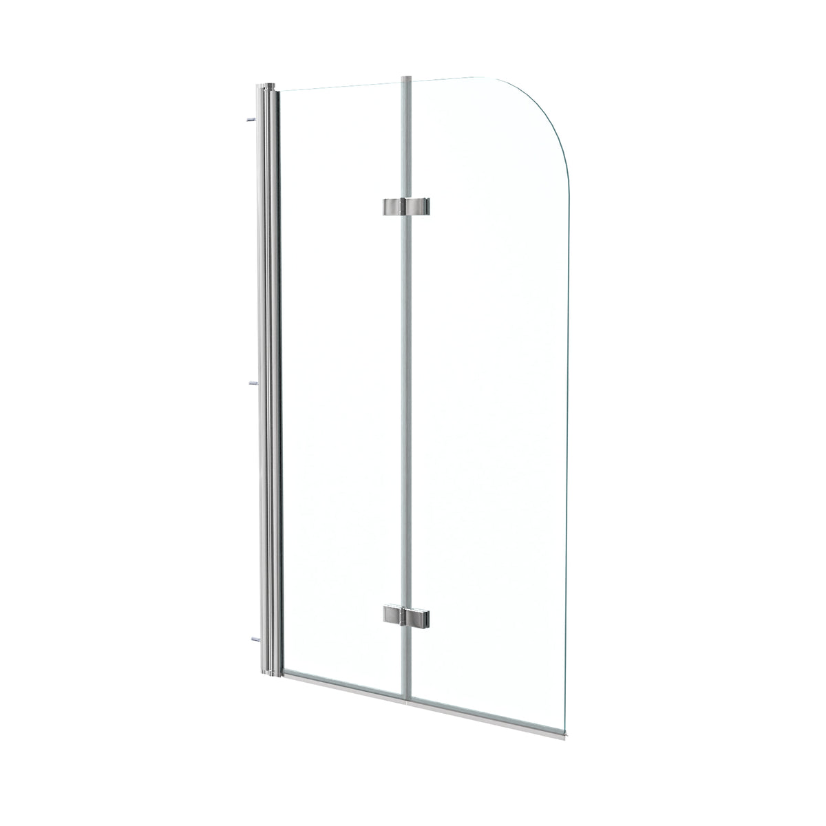 Hinged 900 x 1400mm Bathtub Screen, 6mm Tempered Glass - Aluminium