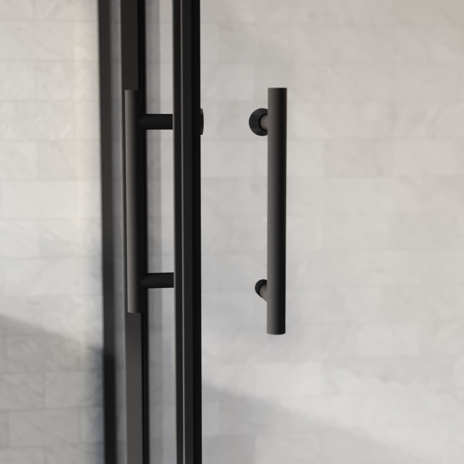Manga 800 x 800mm Square Sliding Door Shower Enclosure Matte Black