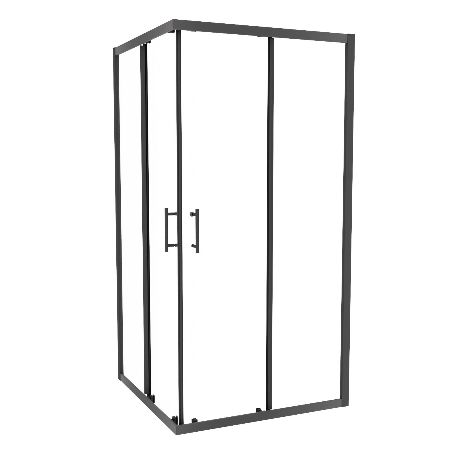 Manga 900 x 900mm Square Sliding Door Shower Enclosure Matte Black