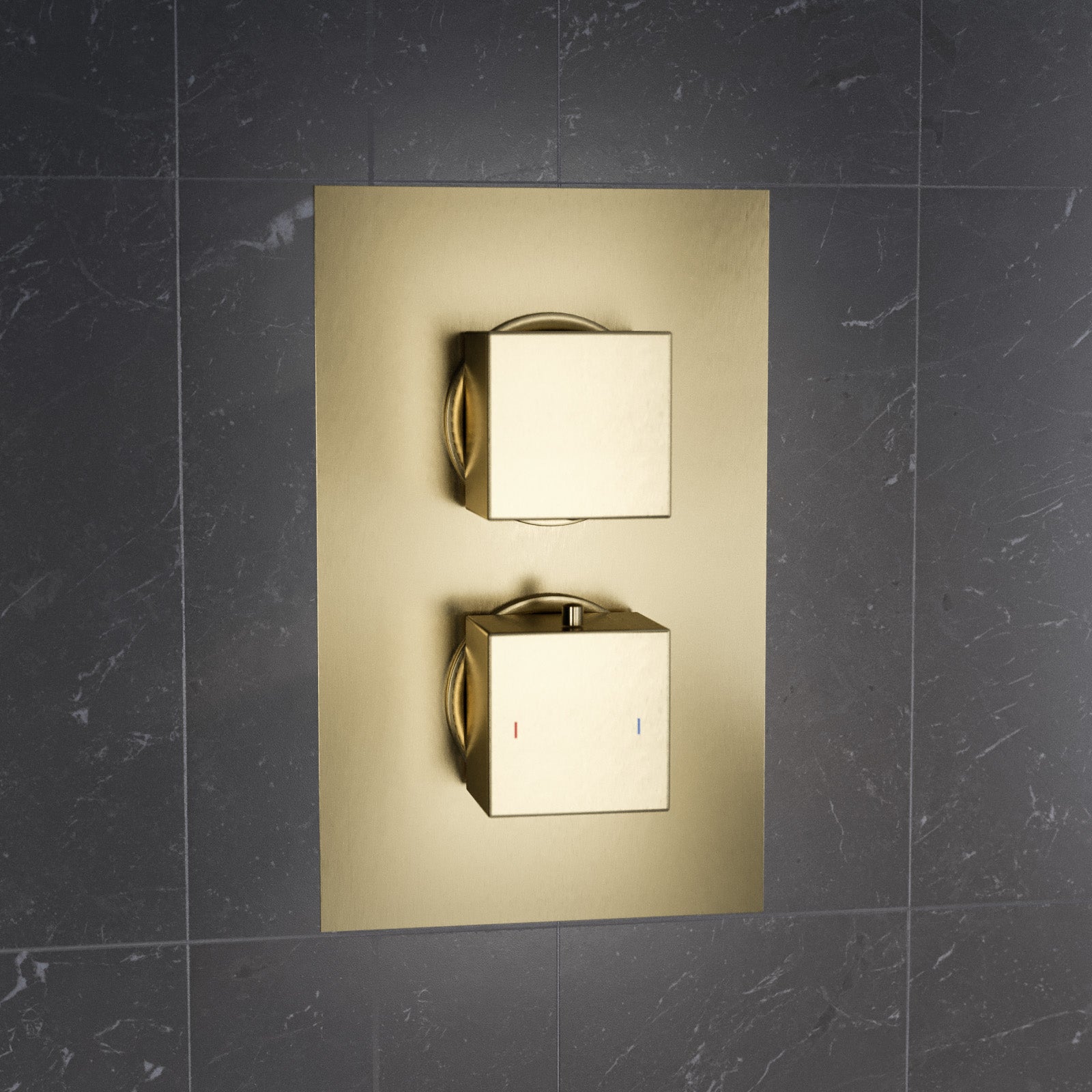 Concealed Thermostatic Mixer Valve Brushed Brass - Single Outlet