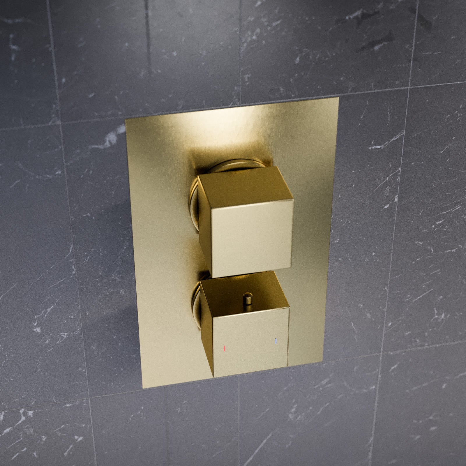 Concealed Thermostatic Mixer Valve Brushed Brass - Single Outlet