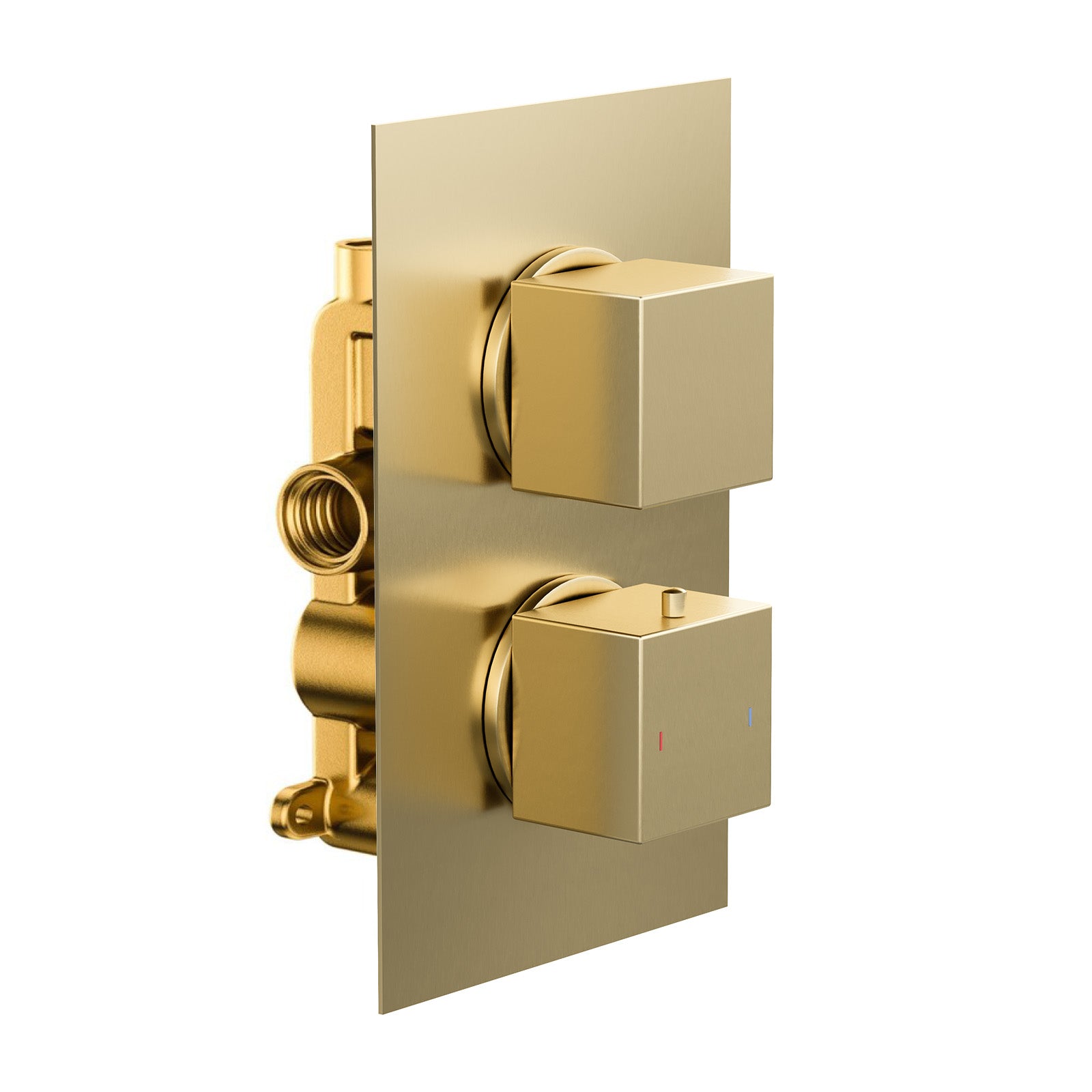 Concealed Thermostatic Mixer Valve Brushed Brass - Single Outlet