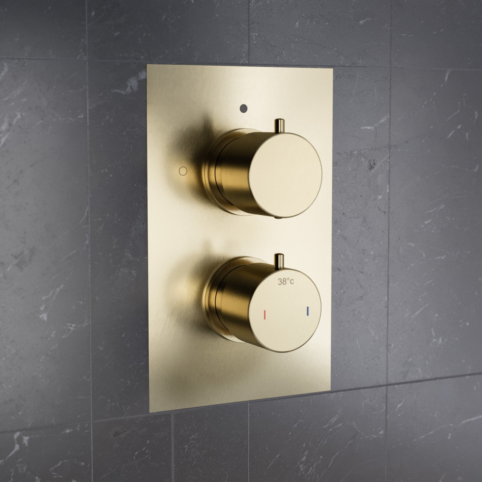 Round Concealed Thermostatic Shower Mixer Valve - Brushed Brass