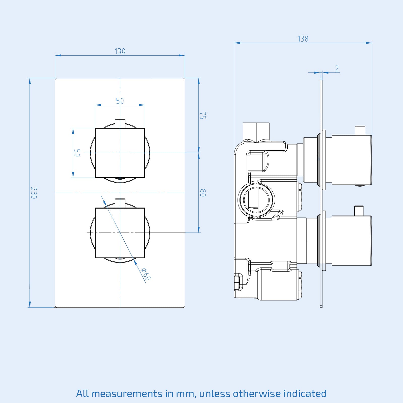 Single Outlet Concealed Thermostatic Shower Mixer Valve - Brushed Brass