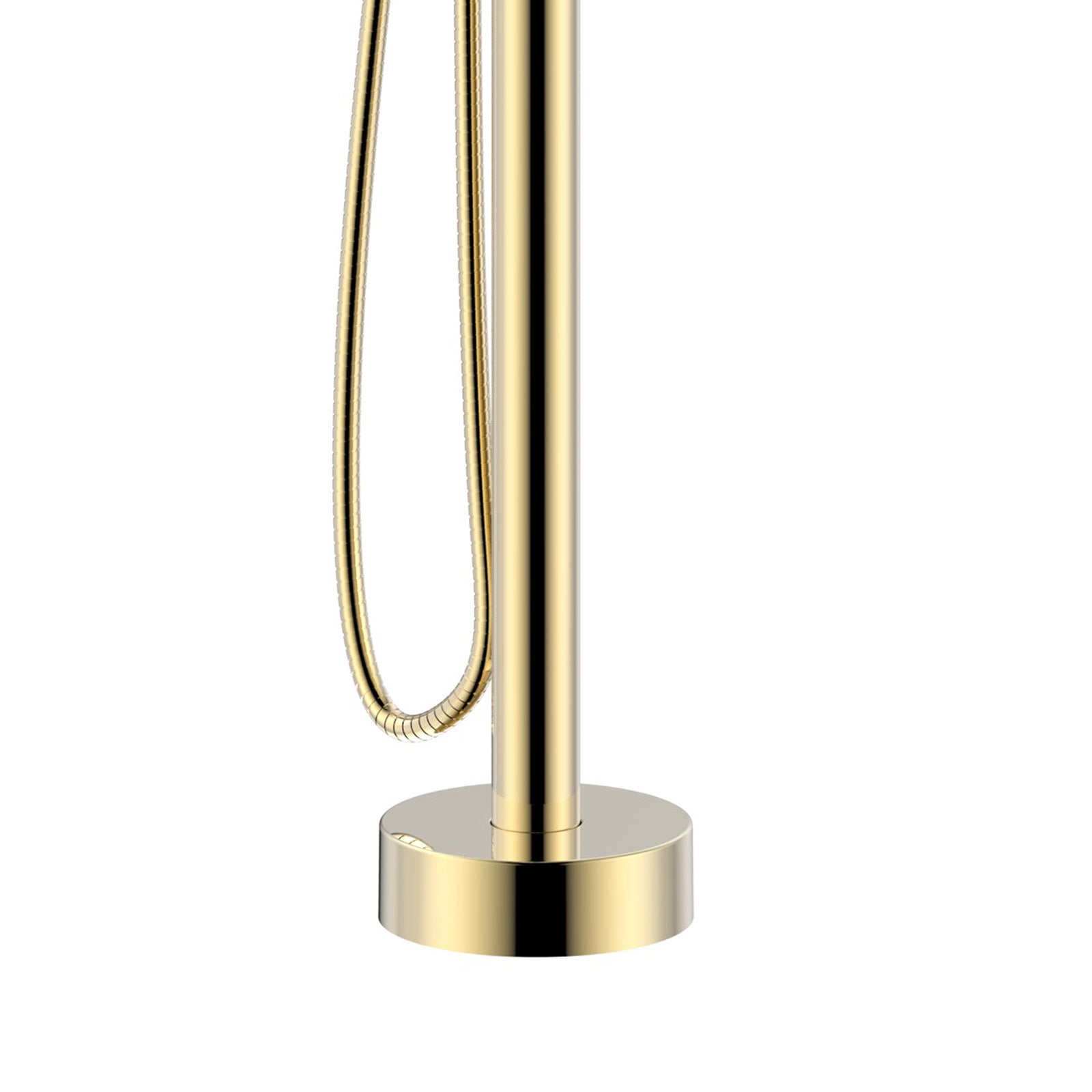 Modern Brushed Brass Freestanding Bath Shower Mixer Tap with Handheld Kit