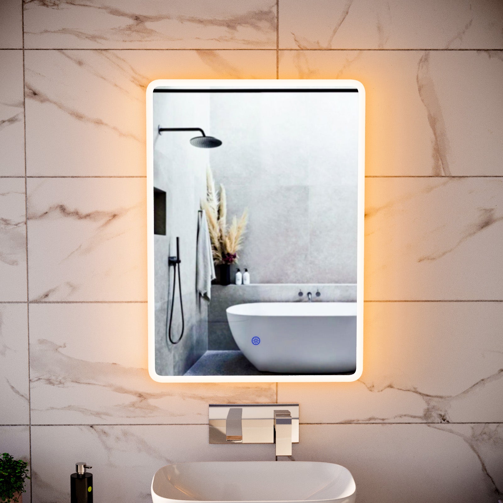 LED Bathroom Mirror Cabinet 2 Doors 500 x 130 x 700mm with Sensor