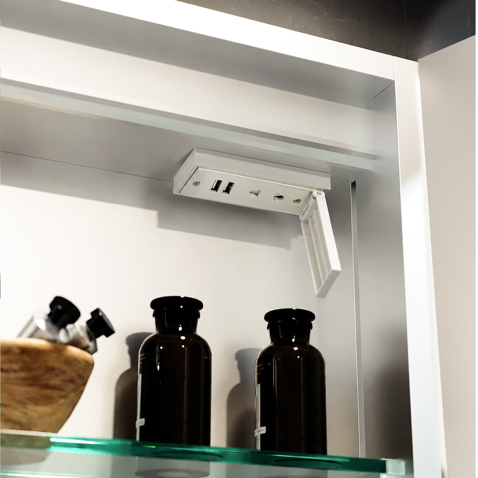 LED Bathroom Mirror Cabinet 2 Doors 800 x 130 x 700mm with Sensor