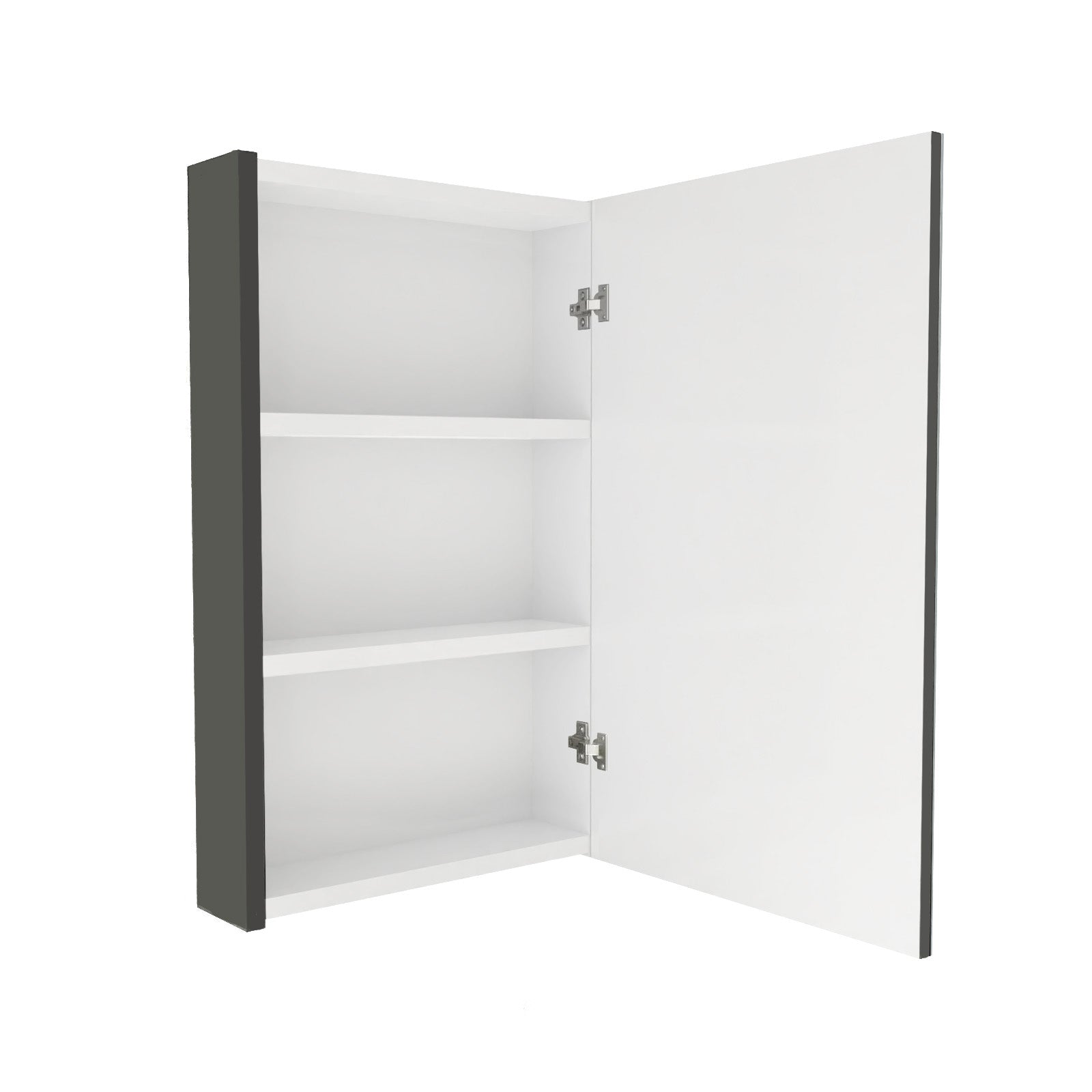 Dark Grey 400mm Bathroom Mirror Cabinet With Shelf Storage