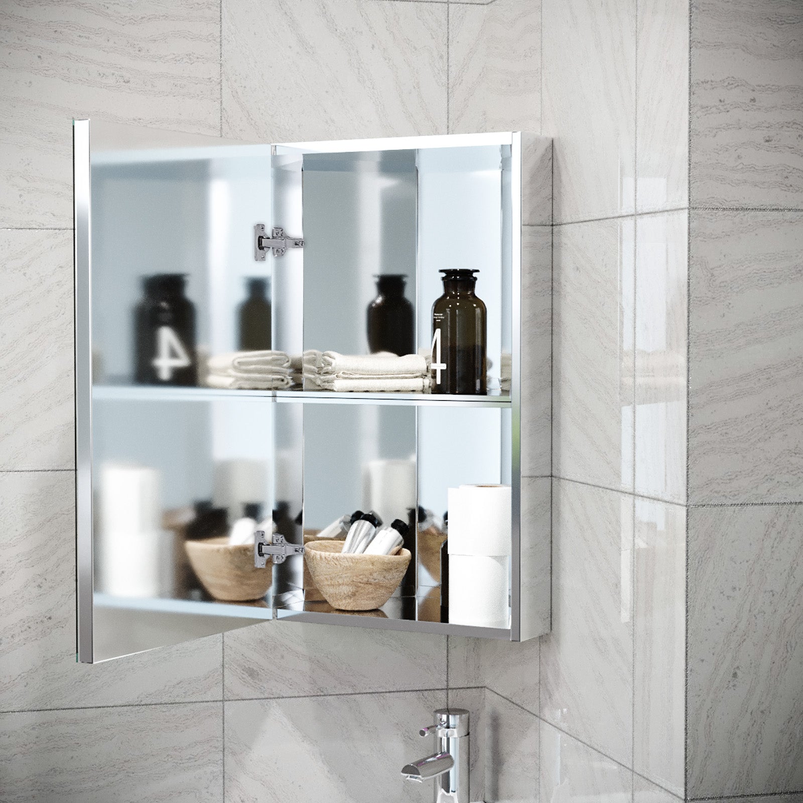 Stainless Steel Corner Bathroom Cabinet