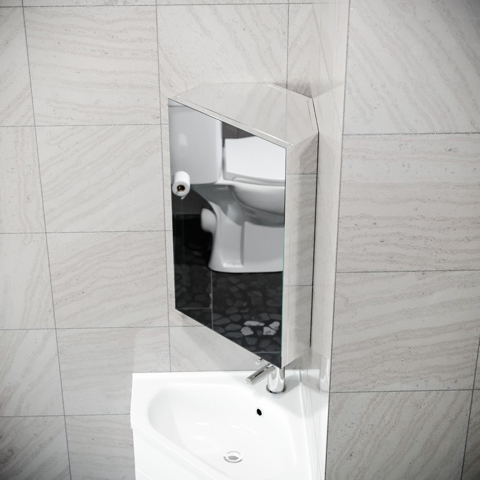 Stainless Steel Corner Bathroom Cabinet