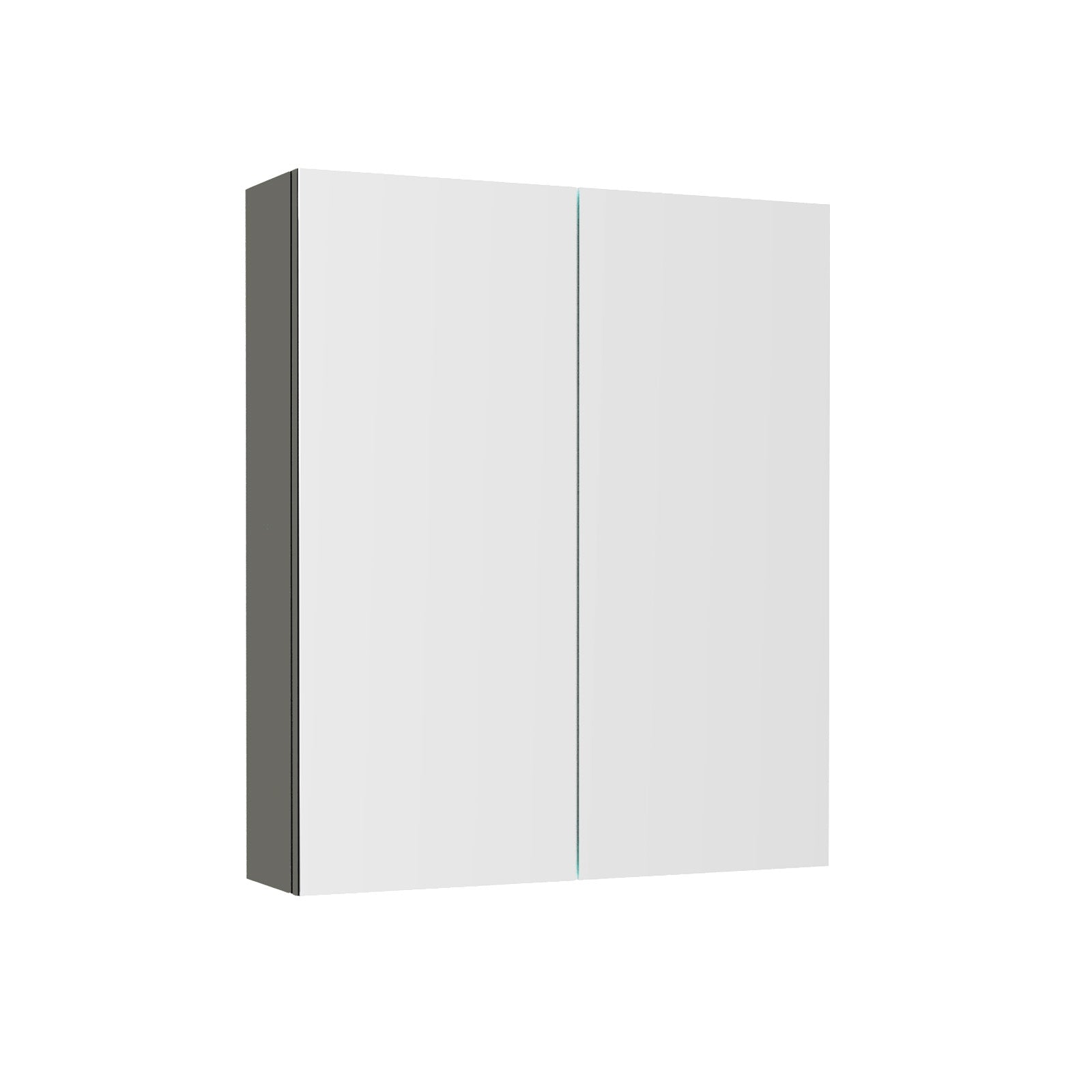 Dark Grey 600mm Bathroom Mirror Cabinet With Shelf Storage