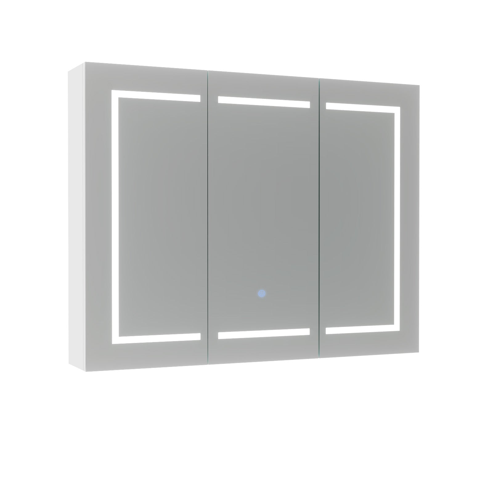 900mm LED 2 Doors White Bathroom Mirror Cabinet Battery Powered