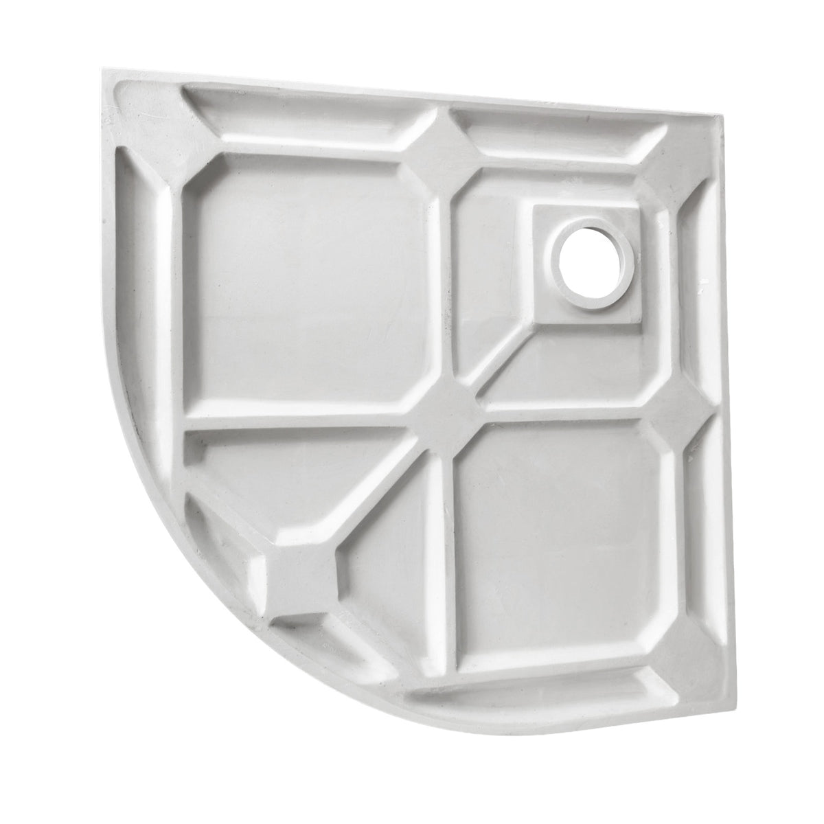 Matte White 800 X 800 Bathroom Quadrant Polymarble Shower Tray With Waste
