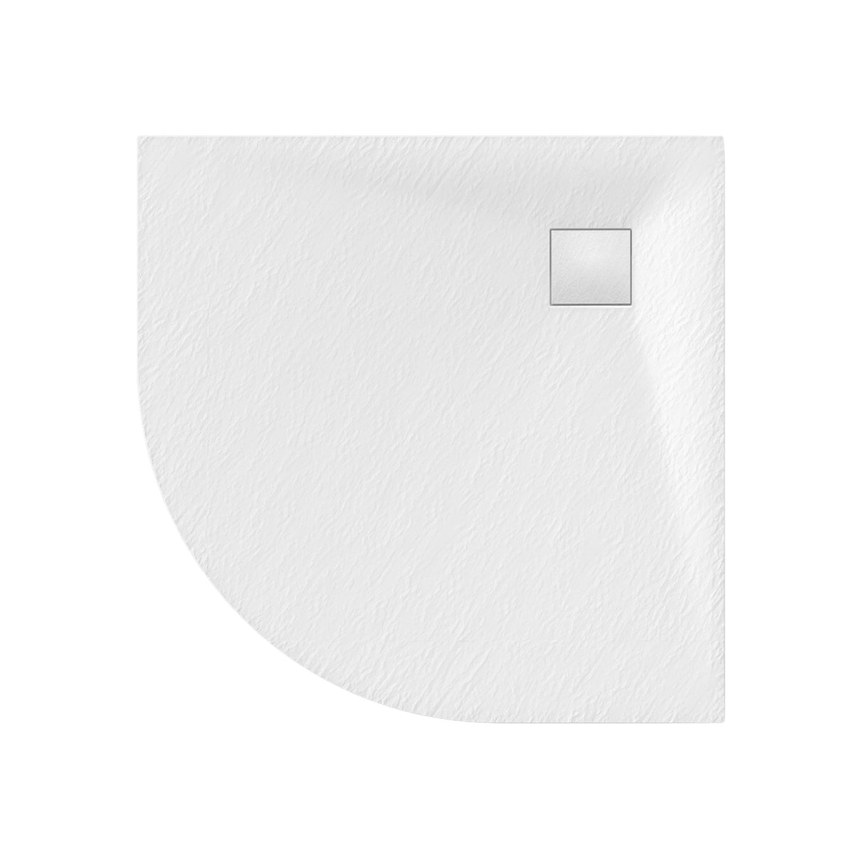 Matte White 900 X 900 Bathroom Quadrant Polymarble Shower Tray With Waste