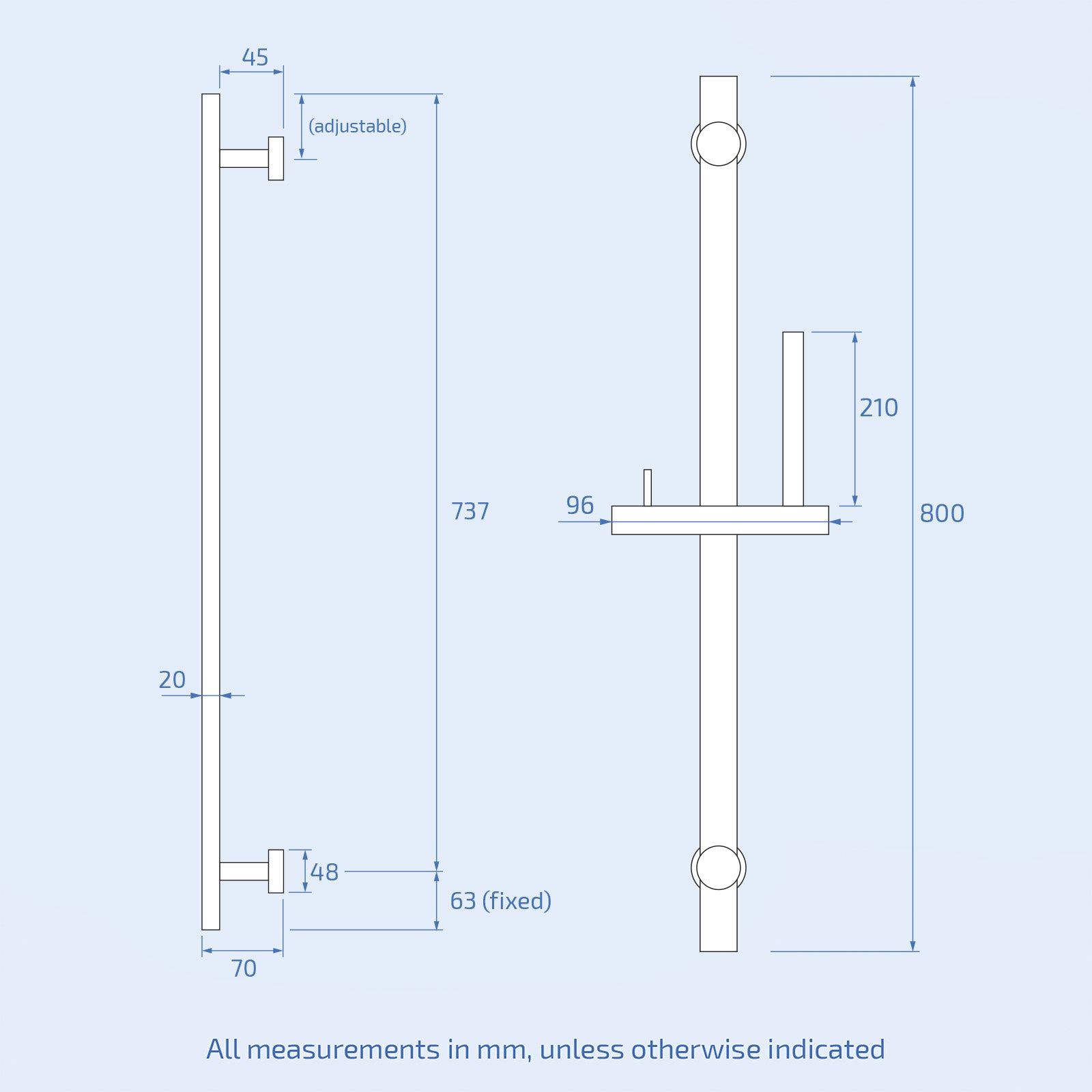 Brushed Brass Round Wall Mounted Slider Rail Shower Kit With Handset