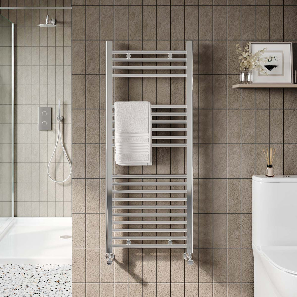 Chrome Straight Bathroom Towel Radiator 1200 x 500 mm